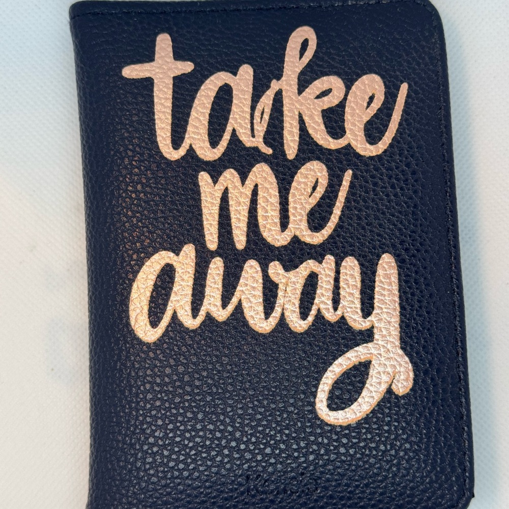 Dark Blue and Rose Gold Passport Holder